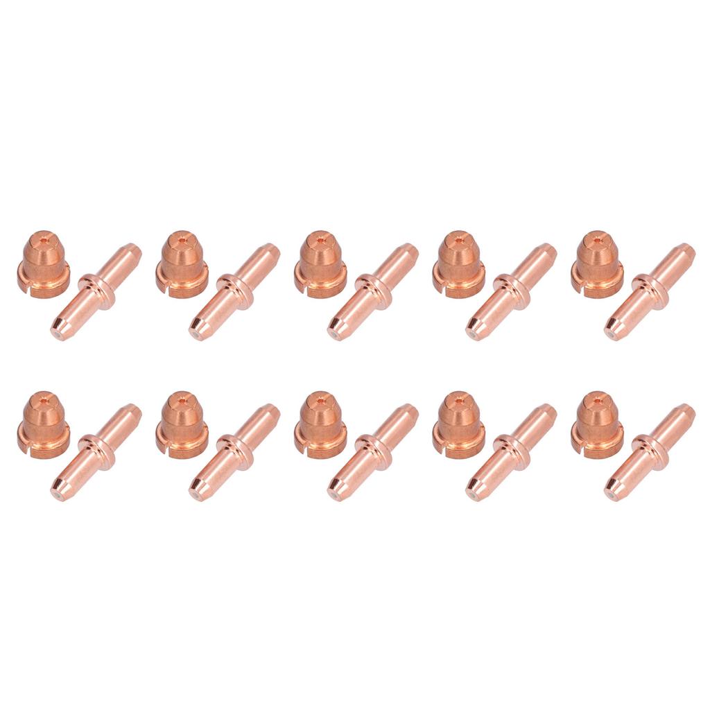 10 Set Plasmabrännare Förbrukningsmaterial Elektrodspets Kit Skärbrännarmunstycke Tillbehör TC80