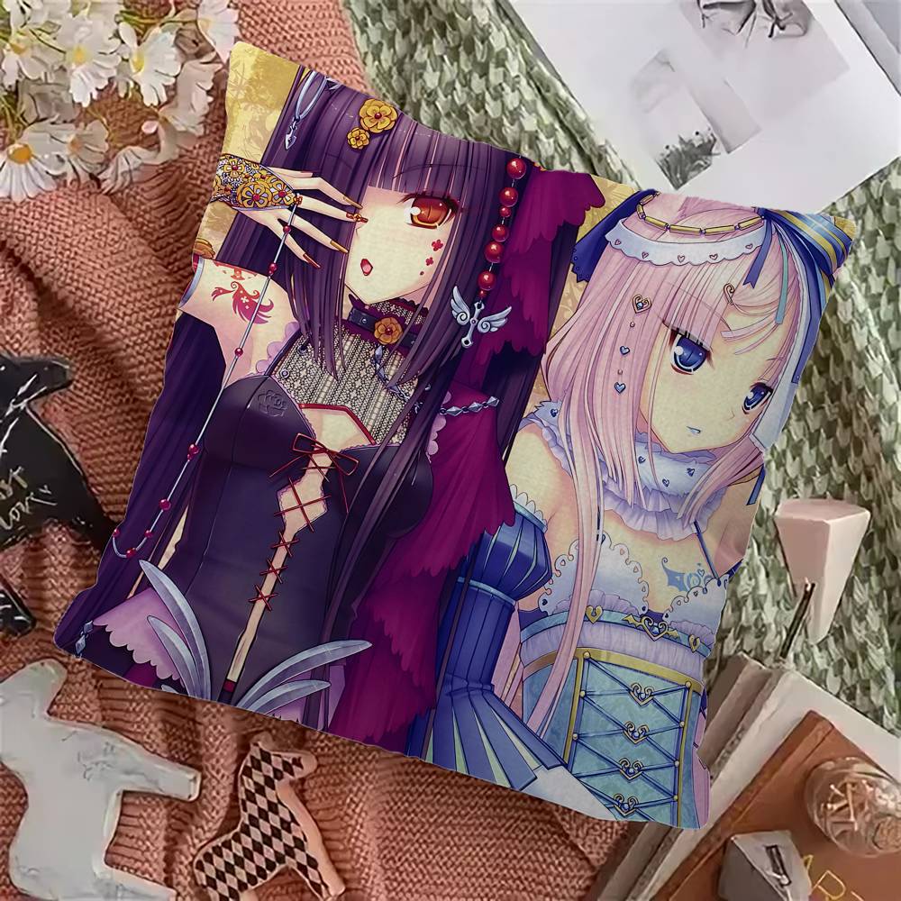 Anime Nekopara Pillow Cushion Cover Pillowcase Living Room Sofa Home Decor Customized