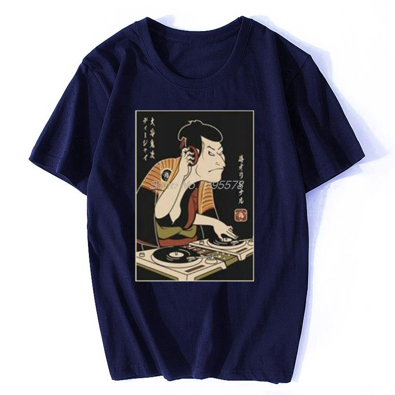 Samurai DJ Shirt DJ Samurai Herren T-Shirt Mode Herren T-Shirt Herren Baumwoll-Tees Tops Harajuku Streetwear Kleidung