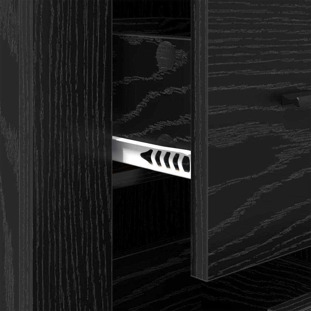 Sideboard in Black Oak Look 40 x 33 x 70 cm Engineered Wood