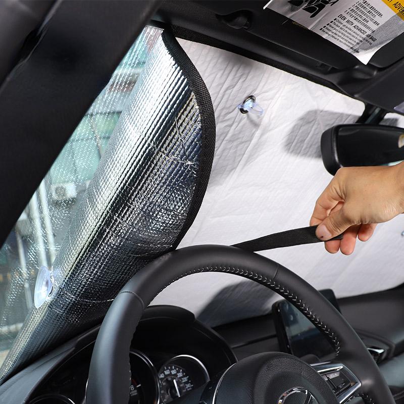 Für Mazda MX-5 ND2016-2023 Aluminiumfolie Silber Auto Frontscheibe Vollfensterglas Sonnenschutz Sonnenschirm Auto