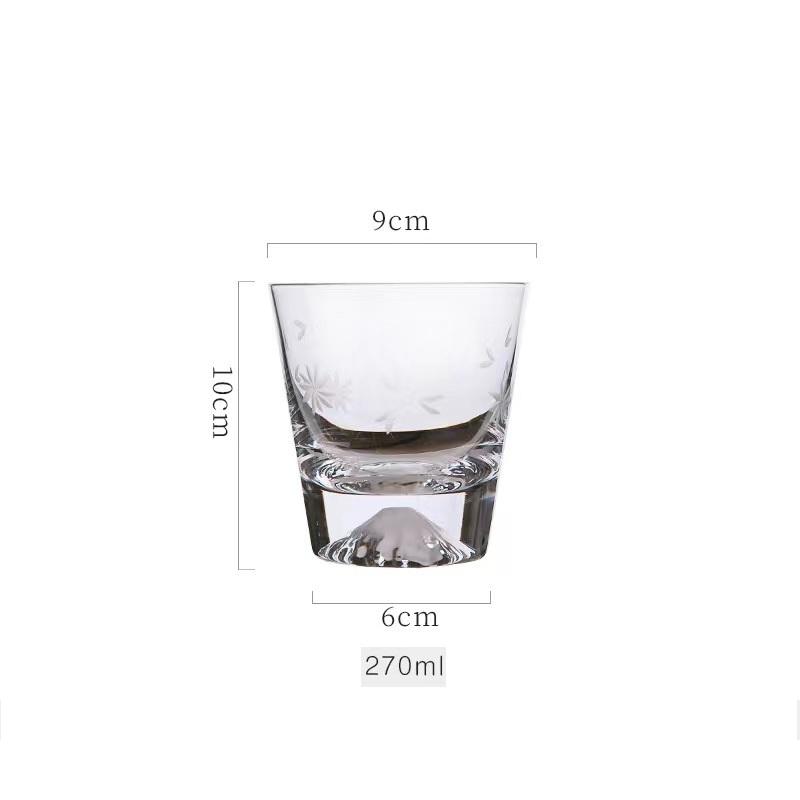 Classic Transparent Snow Mountain Cup Japanese Mount Fuji Whisky Glass Cup Breakfast Milk Drink Beer Wine Fruit Juice Cups