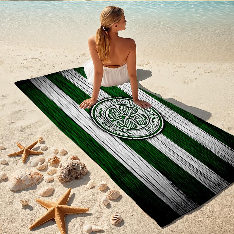 1Pc Celtic Fc Crest Beach Towel, Quick Dry, Multi-Use for Beach Pool Gym Yoga Home Travel, Christmas, Halloween, Xmas Gift M928877