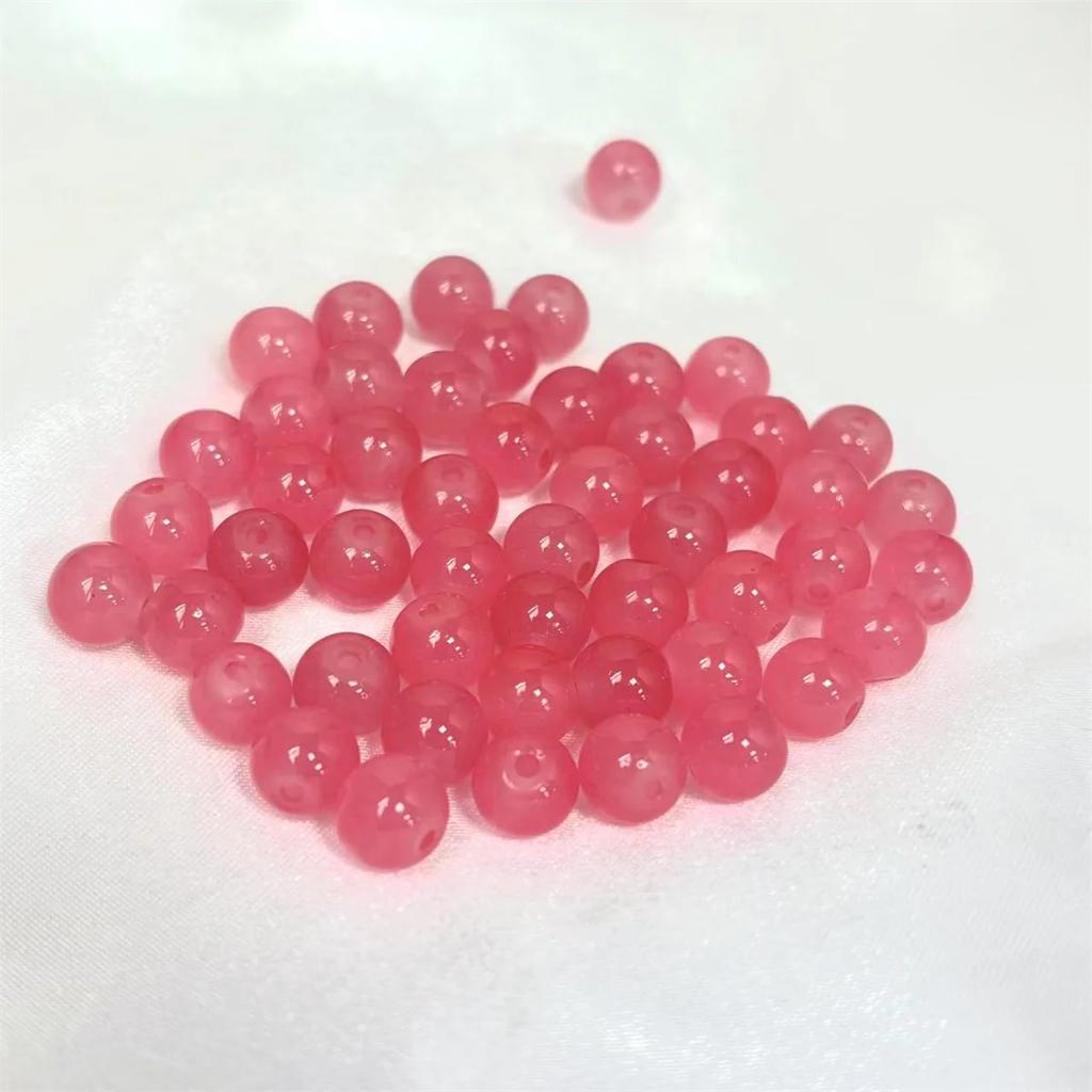 50pcs 8mm Glass Crack Imitation Jade Color Series Round Beads DIY Handmade Necklace Bracelet Loose Beads Jewelry Accessories