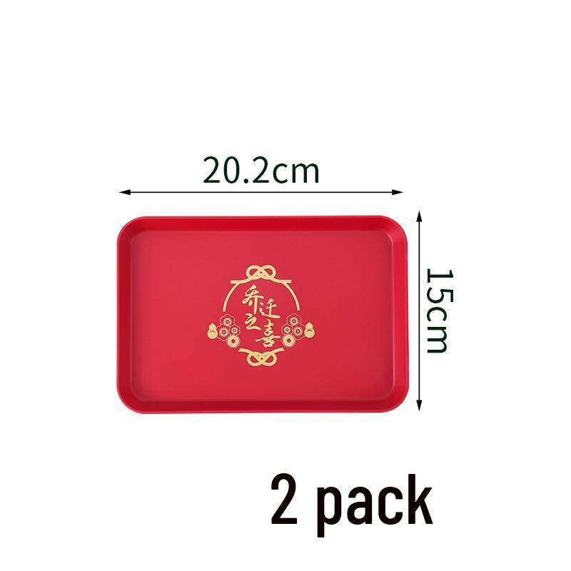 Festive Red Housewarming Candy & Snack Tray for Living Room