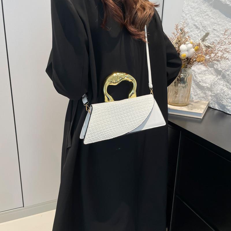 Crocodile Skin Style Girls Handbag Summer Pu Square Shoulder Bag With Phone Pocket For Casual Use