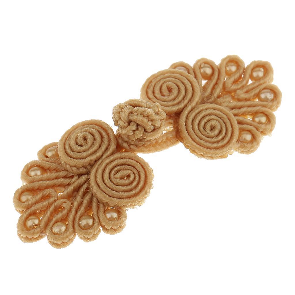 Floral Frog Knot Sewing Buttons Fabric Covered Decorative Buttons for Cheongsam Clothing and Wedding Invitations