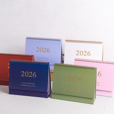 2026 Mini Simple Calendar Small Desk Calendar Creative Portable Coil Calendar Planner Desktop Ornament Office Stationery