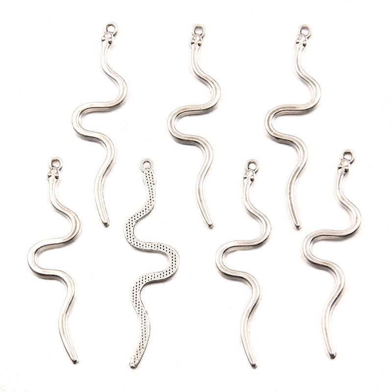 Zinc Alloy Deer Head, Snake, and Chameleon Pendants – 5 Styles of Exquisite DIY Ancient Silver Jewelry Accessories