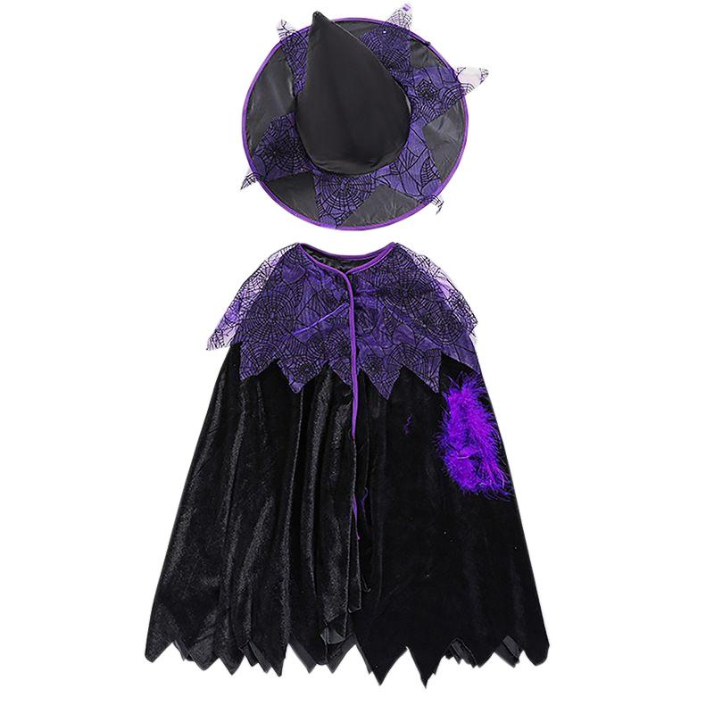 Children Cosplay Halloween Witch Costume Teens Baby Girl Gown Dress Infant
