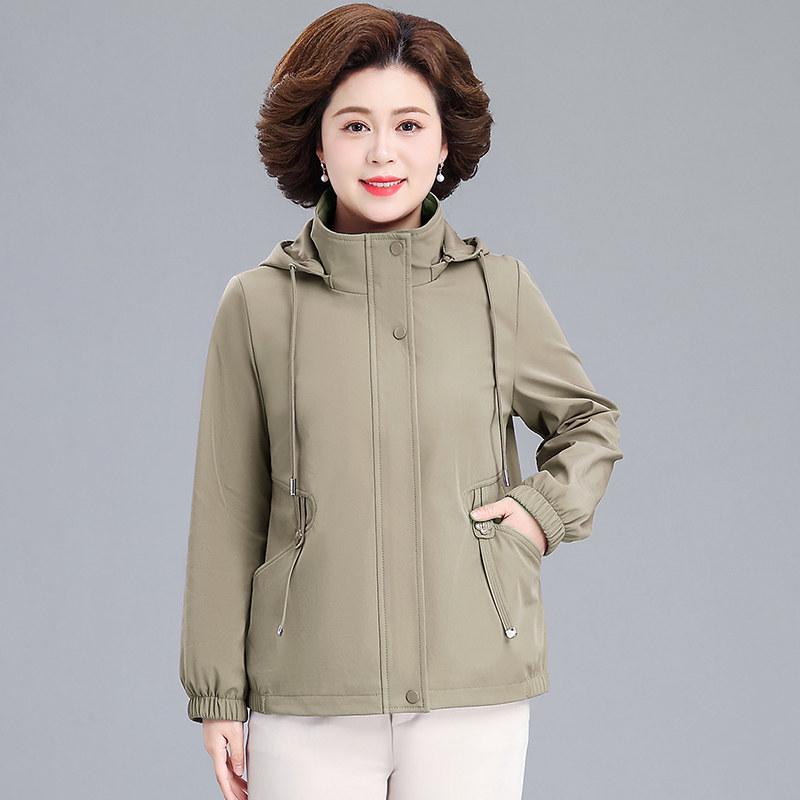 

2026 Spring Windbreaker for Young & Mature Mothers - Elegant Women s Style for Mother s Day 2XL (105-120 kg)