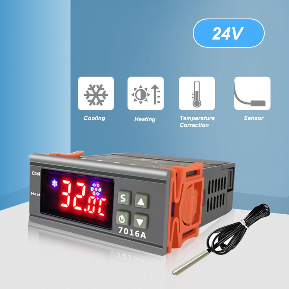 7016A Digital Temperature Switch Controller 30A High Power  Celsius   Fahrenheit  Display Heating Cooling NTC Sensor