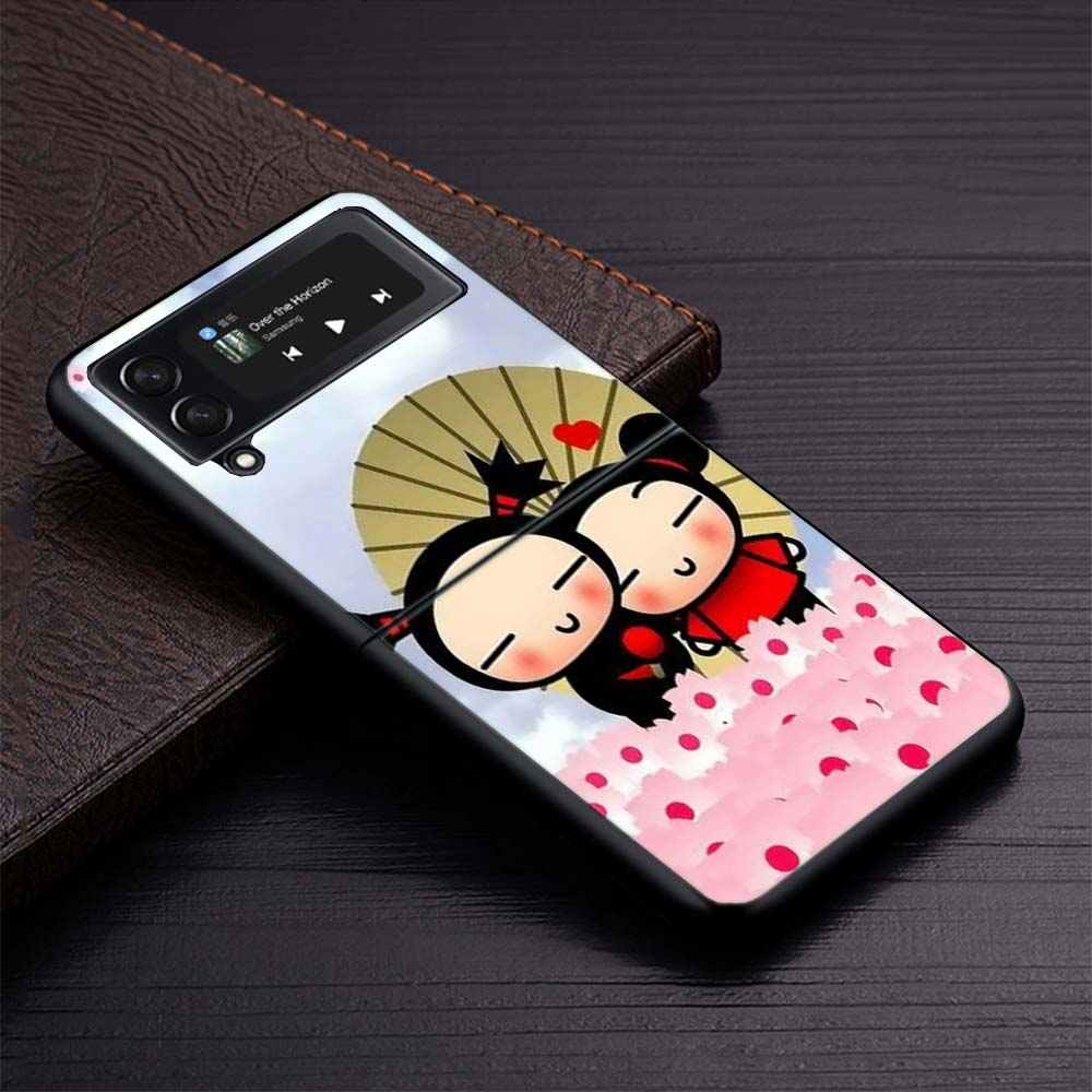 Cute Cartoon Pucca Garu Zflip4 Zflip5 Phone Case For Samsung Z Flip3 Flip4 Flip5 5G zFlip 4 5 Cover Cellphone Shell Caso Fundas