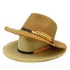 Classic Fishbone Accessories Beach Jazz Hat Men's and Women's Outdoor Weaving Sun Hat Fashion Versatile Rough Edge Straw Hat