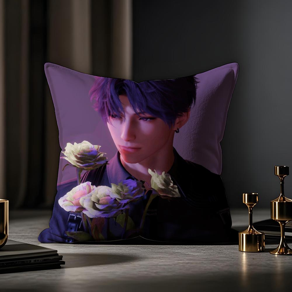 Hot Game Love And Deepspace Cushion Cover Anti-dustmite Pillowcase Invisible Zipper Silky Short Plush Sofa Cushion Cover