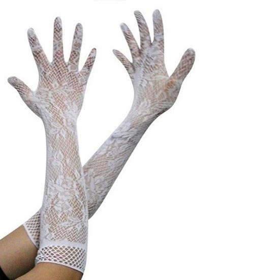 Sexy Gloves Fine Workmanship Elastic Comfortable Bridal Gloves Lace With Finger for Wedding