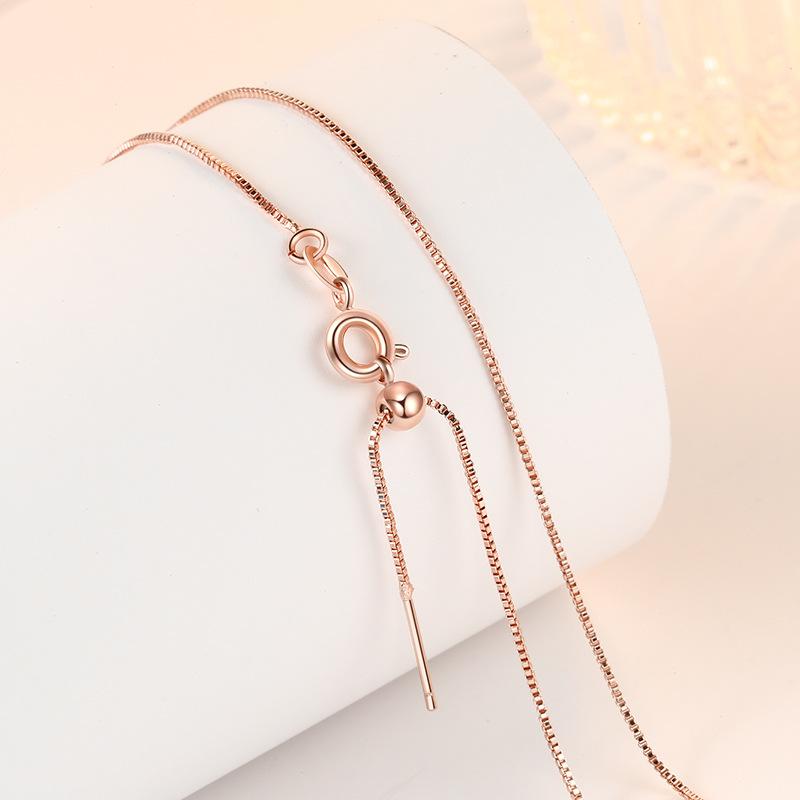 925 Sterling Silver Necklace Box O Chain High Quality Fashion Jewelry For Women Chains Wedding Birthday Party Gift