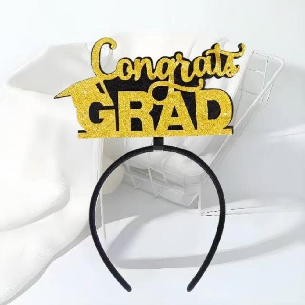 Non-slip Bachelor Cap Hair Hoop Celebrate Graduation Hat Hairband Graduation Party