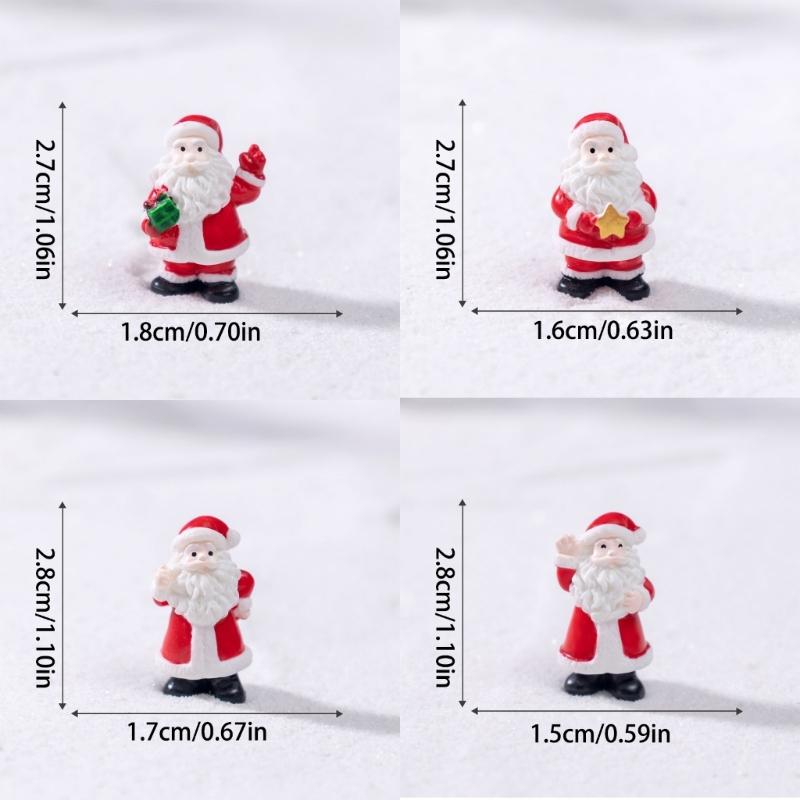 4 ST Detaljerade Jultomtedekorationer Harts Hantverk Festligt Landskapsset Familjevänliga Julgransaccessoarer