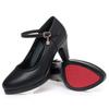 Platform Pumps Soft Leather Elegant Women's Shoes Model Walking Shoes Women Thick Soled Career Work High Heels Round toe Shoes