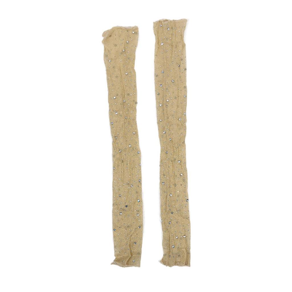 Mesh Oversleeve Diamond Sequin Low Elasticity No Fingers Gloves Summer Driver Sunscreen Sleeve