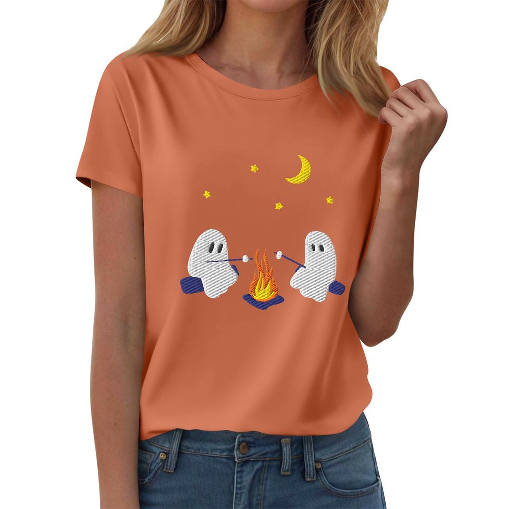 Women's T-shirts, Women's Short-sleeved Tops, Summer Fashion Round Neck Casual Stylish Shirts, Tunic Tops