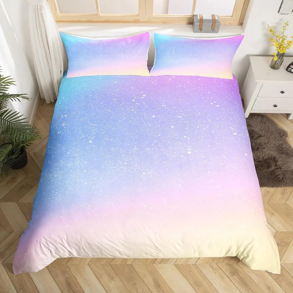 Colorful Gradient Lightweight 3D Printed Bedding Set Cozy Duvet Cover King Queen Twin Size Birthday Gift Kid Adult Bedroom Decor
