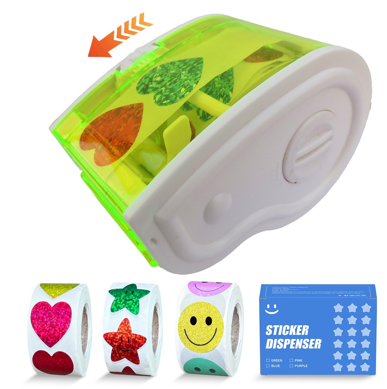 1-1.5 inch Kids  Reward Sticker Dispenser, Hand Roll Applicator, Quick Release, No Scissors, For School светло-зеленый