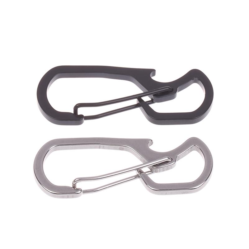 Stainless Steel Keychain Bottle Opener Multifunctional Carabiner Multifunctional Outdoor Keychain Ring Bag Pendant