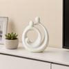 Entryway Decorative Accents 3D Printed Abstract Holy Family Statue, Minimalist White Circular Embracing Art Sculpture, Modern Warmth Themed Decoration
