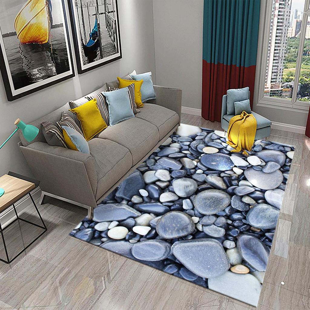 3D Simple Stone Carpets for Kitchen Bathroom Living Room Bedroom Teenager Room Decoration Carpet Entrance Anti-slip Area Mats