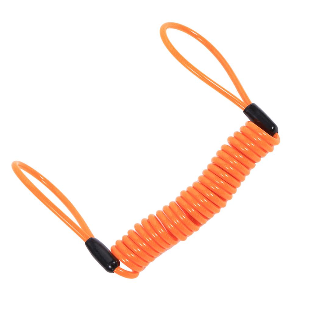 Motorcycle Bike Alarm Disc Lock Antitheft Security Spring Reminder Coil Cable Orange