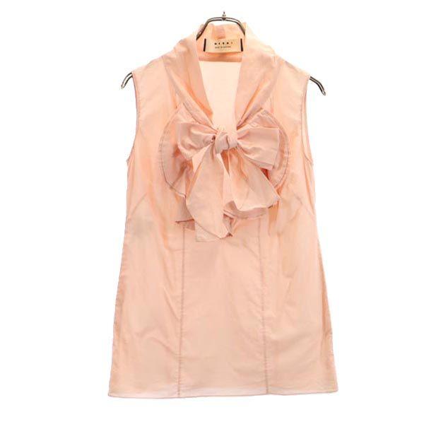 MARNI No sleeve Frill Ribbon shirt Pink Women Used