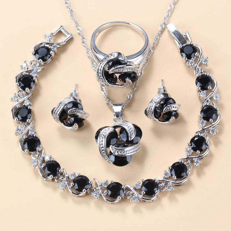 Hochzeitsaccessoires Damen Ohrring und Ring Schmucksets Top Qualität Bunter Zirkonia Brautschmuck