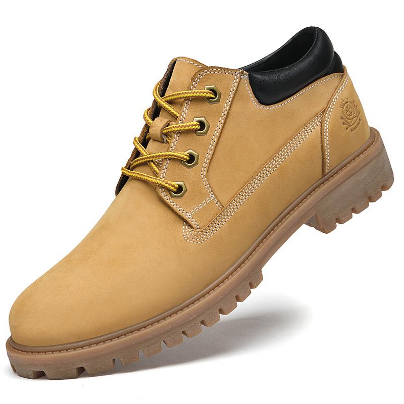 

Повседневная уличная обувь с большой головой, низкие ретро ботинки, обувь для крутого парня, осень и зима, коровья кожа, большие желтые ботинки, рабочие ботинки, ботинки Мартин 47 жёлтый