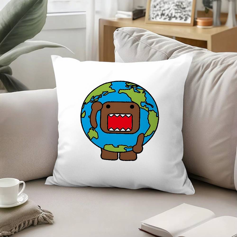Cute D-Domo Kun-s Throw Pillow Covers Pattern Cushion Cover Suitable For Sofa Bedroom Car Pillow Cover