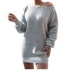 Women's Knit Off-Shoulder Lantern Sleeve Sweater Dress - Autumn/Winter 2025 Collection