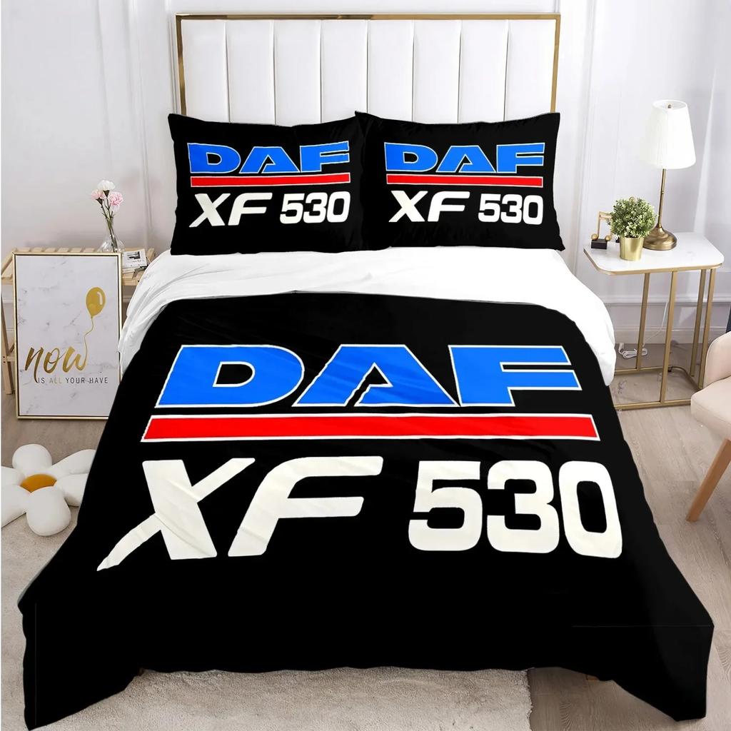 Federa Piumone con Logo Camion DAF alla Moda Set Biancheria da Letto Coperta Morbida e Federe per Ragazzi Singolo_Matrimoniale_Queen_King