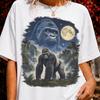 Vintage Gorilla Moon T-Shirt: Retro 90s Celestial Jungle Art