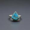 Trillion Cut Blue Copper Turquoise Ring, 925 Sterling Silver Jewelry, Minimalist Handmade Statement Ring