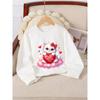European sizes Crewneck Sweatshirt for Kids Featuring an Adorable Cat Heart Design, Ideal for Both Sports And Casual Outings. Soft And Comfy
