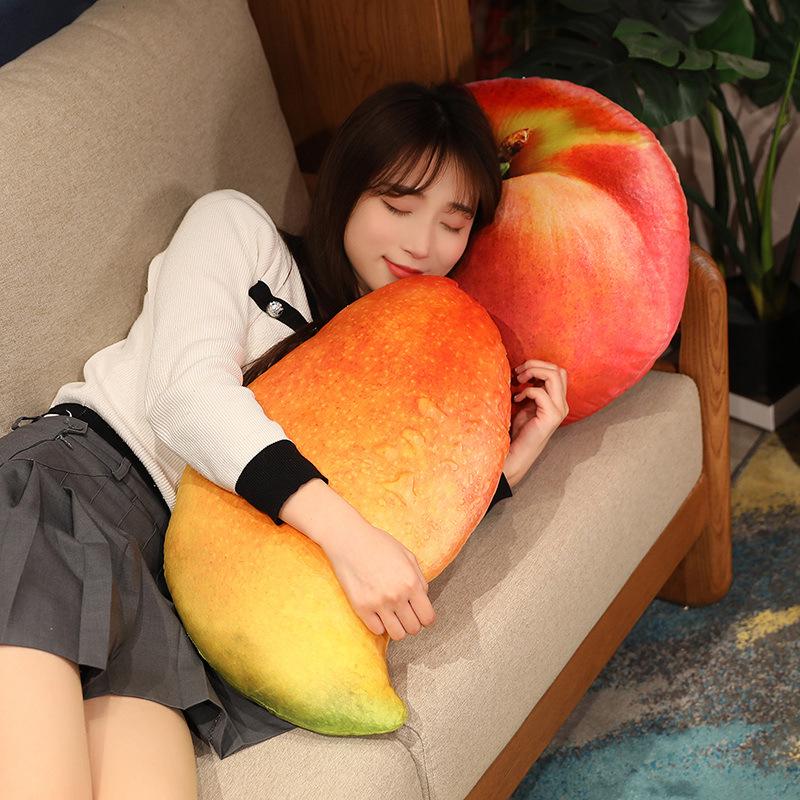3D Fruit Plush Toy Cushion - Creative Cute Lumbar Pillow for Office & Photo Studio Decor
