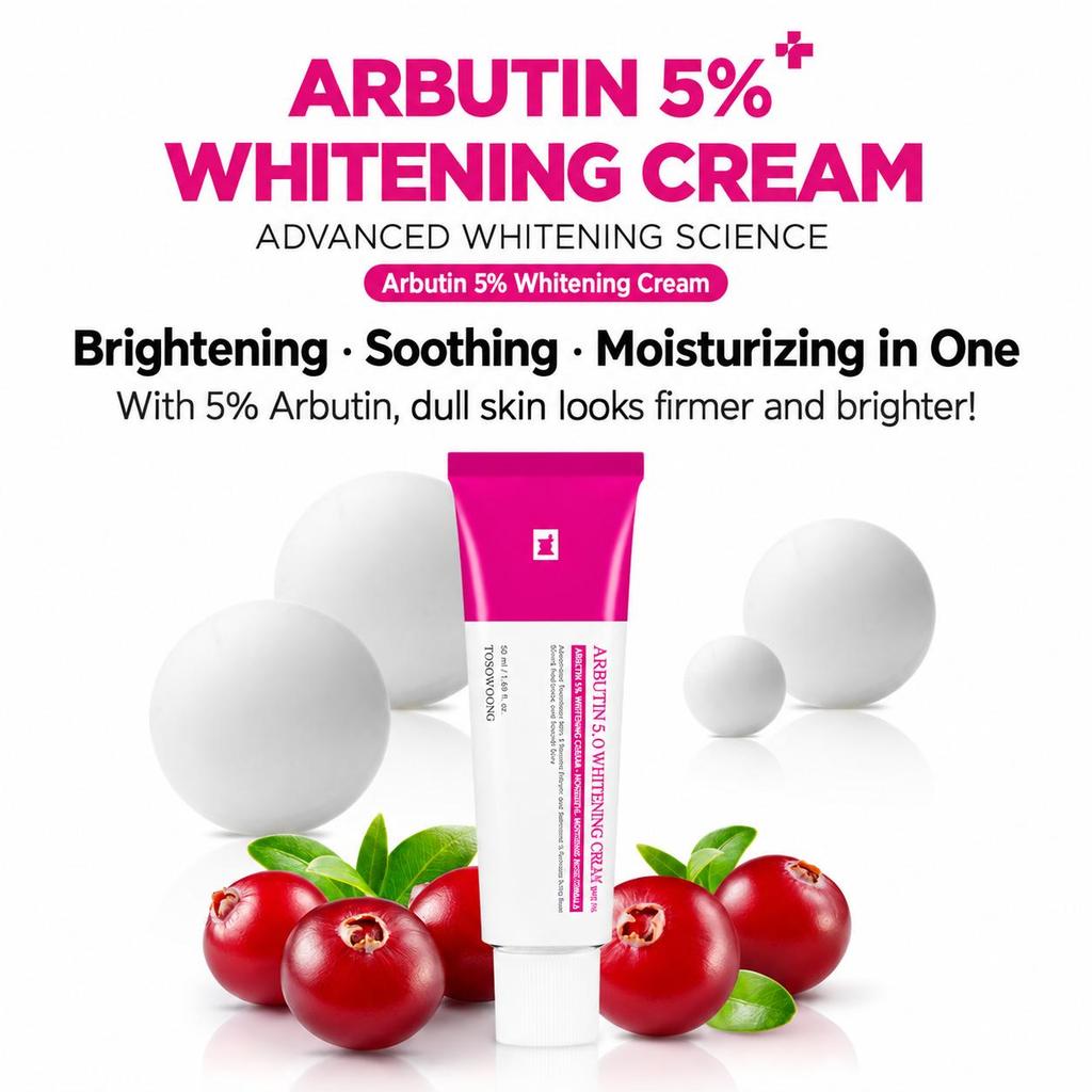 TOSOWOONG Arbutin 5.0 Whitening Cream 50ml (3 Options)