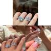 Korean Style Sterling Silver Water Drop Zircon Ring For Ladies Fashion Accessory