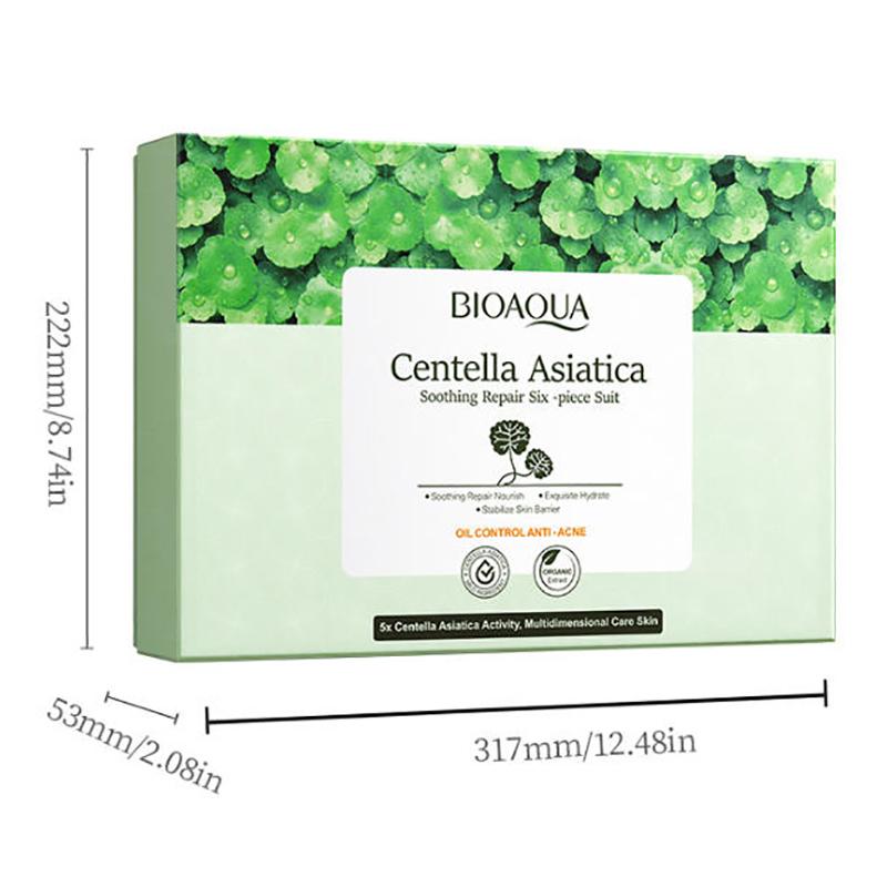 Bioaoua Centella Asiatica Lenitivo e Riparatore Set da Sei Pezzi Schiarente Rassodante Anti-Età Set Bellezza Viso Skincare