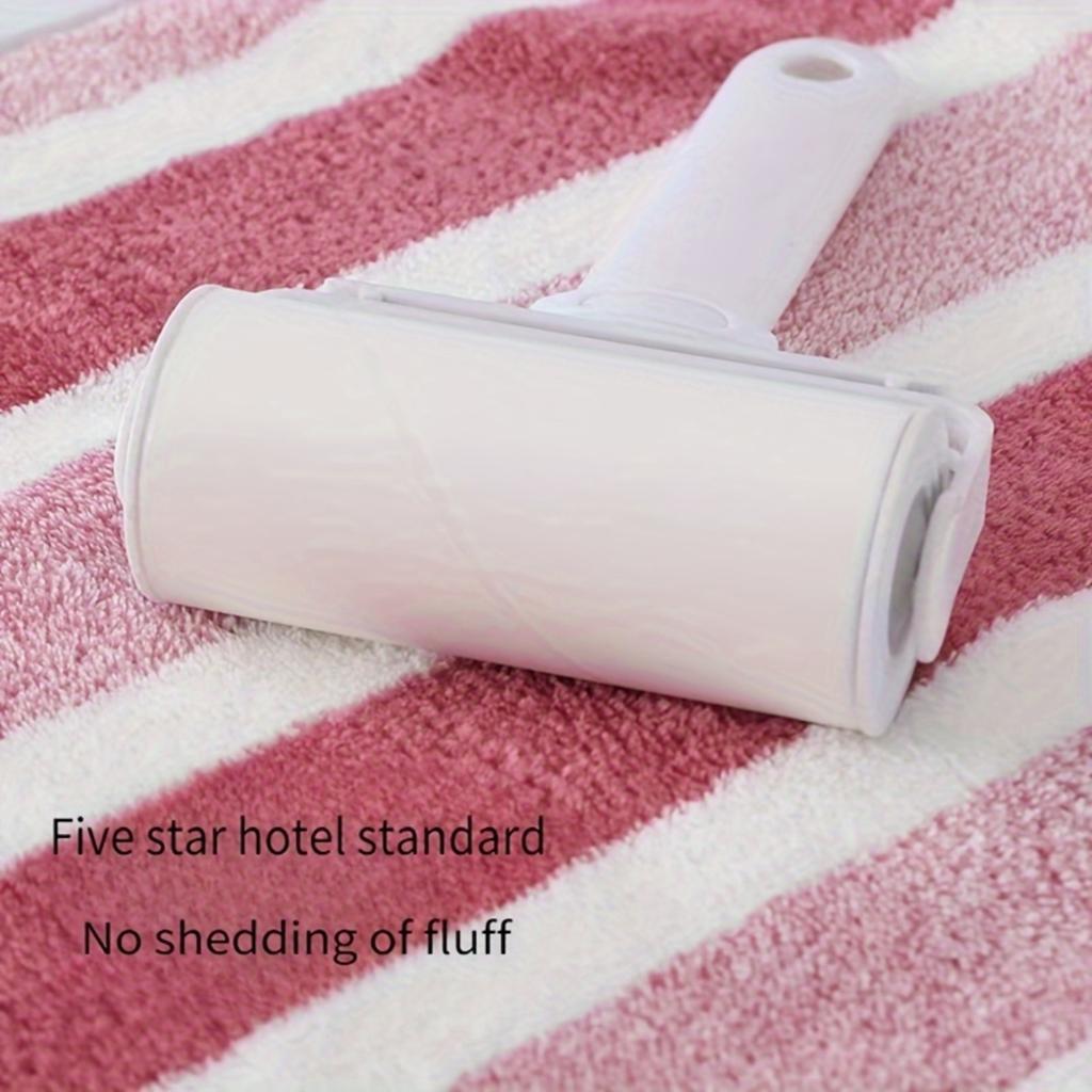 8pcs Of Non-Hair-Free Super Absorbent And Ultra-Soft Five-Star Hotel Standard Two-Color Striped Bath Towel Towel Set, Including 2 Bath Towels