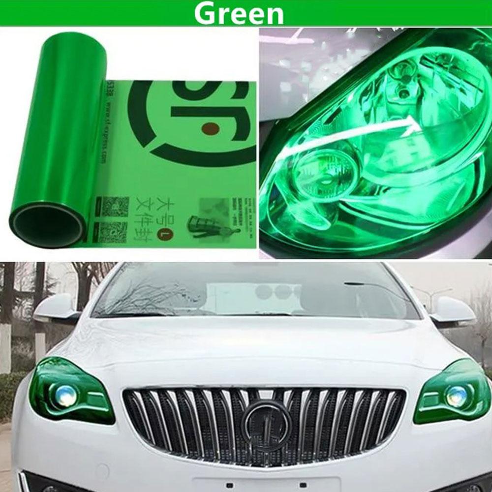 

Car Headlight Film Protection Green Tint Film pvc Material Color Changing Vinyl Wrap Foil Taillight Sticker for Vehicle Styling 30cm x 50cm зелёный