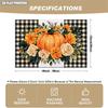 4/6pcs Set of Placemats Featuring Black and White Check, Orange Pumpkin, Yellow Flower, and White Rose Patterns. Suitable for Autumn Holiday Decor, Ki