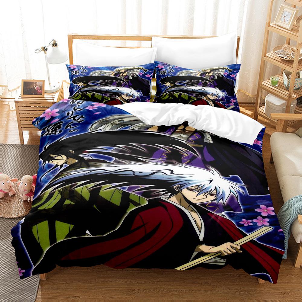 

3D Digital Printing Bedding Four-Piece Set Three-Piece Set Slick Ghost Grandson Bed Sheet Quilt 135x200 two-piece set