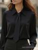 2026 Autumn Women's Solid Color Casual Long Sleeve French Lapel Shirt